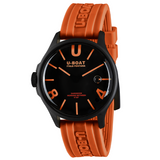 Montre U-Boat Darkmoon PVD noir cadran noir bracelet orange 9538