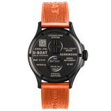 Montre U-Boat Darkmoon PVD noir cadran noir bracelet orange 9538