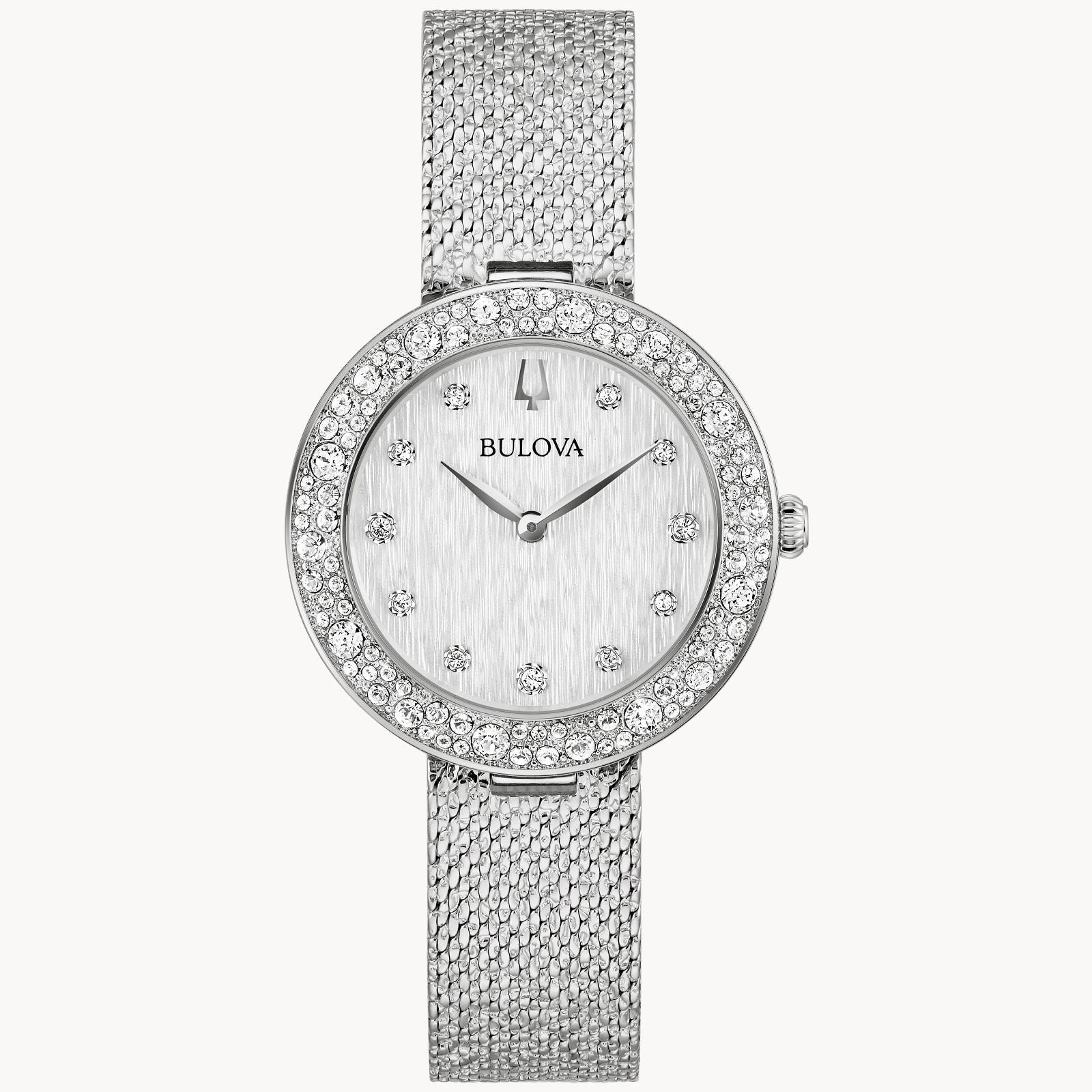 Bulova Champagne Crystal Silver Dial Women's Watch 96L329