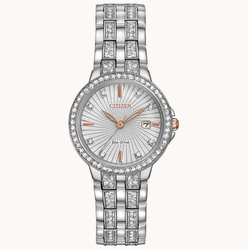 Citizen Silhouette Crystal Ladies Eco Drive EW2340 58A Silver Watch