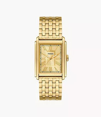 Fossil Carraway Three-Hand Gold-Tone Stainless Steel Watch FS6009