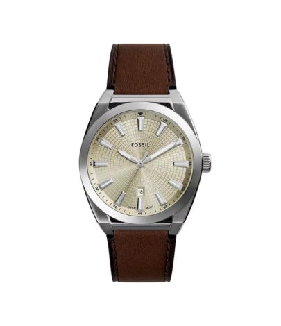 Fossil Everett Three-Hand Date Leather Men's Watch FS6071