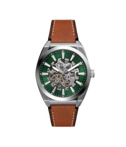 Fossil Men's Everett Automatic Brown Leather Watch ME3261