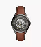 Fossil Neutra Automatic Amber Brown Leather Watch ME3161