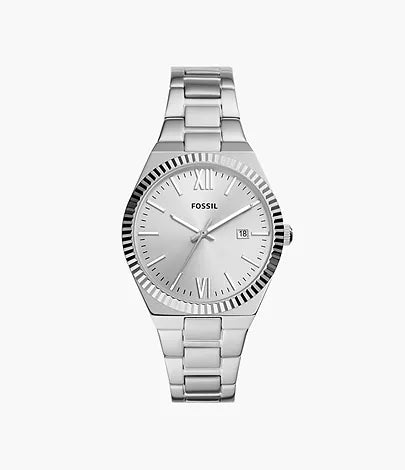 Fossil Scarlette Stainless Steel Three-Hand Date Watch ES5300