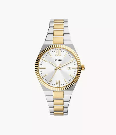 Fossil Scarlette Three-Hand Date Two-Tone Stainless Steel Watch ES5259