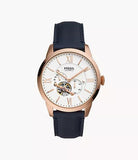 Fossil Townsman Automatic Navy Leather Watch ME3171