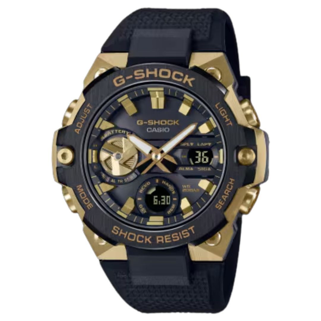 G-Shock G-Steel Black Gold Analog Digital Solar Watch GSTB400GB-1A9