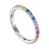 Half Diamond Half Rainbow Eternity Band