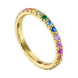 Half Diamond Half Rainbow Eternity Band