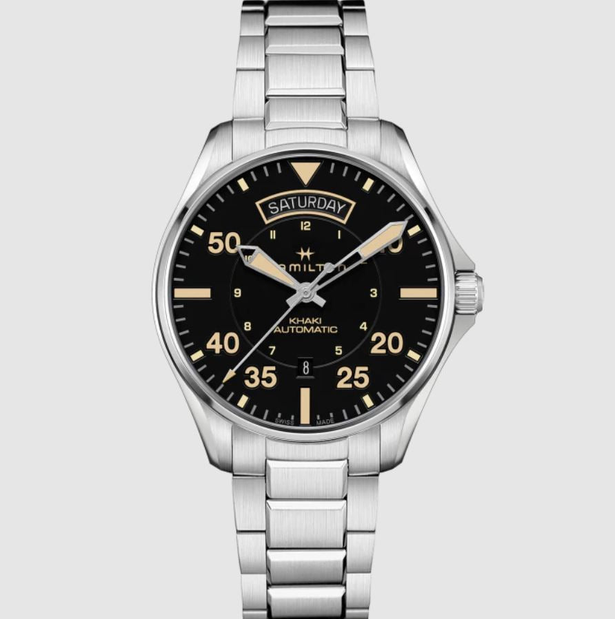 Hamilton Khaki Aviation Day Date Auto Black Dial H64645131