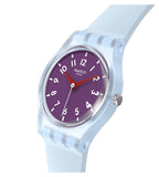 Swatch Powder Plum Transparent Light Blue Watch LL126