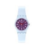 Swatch Powder Plum Transparent Light Blue Watch LL126