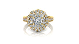 0.53 CT Cluster Diamond Floral Motif Engagement Ring