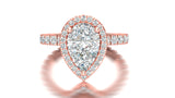 Elegant Pear Halo Engagement Diamond Ring