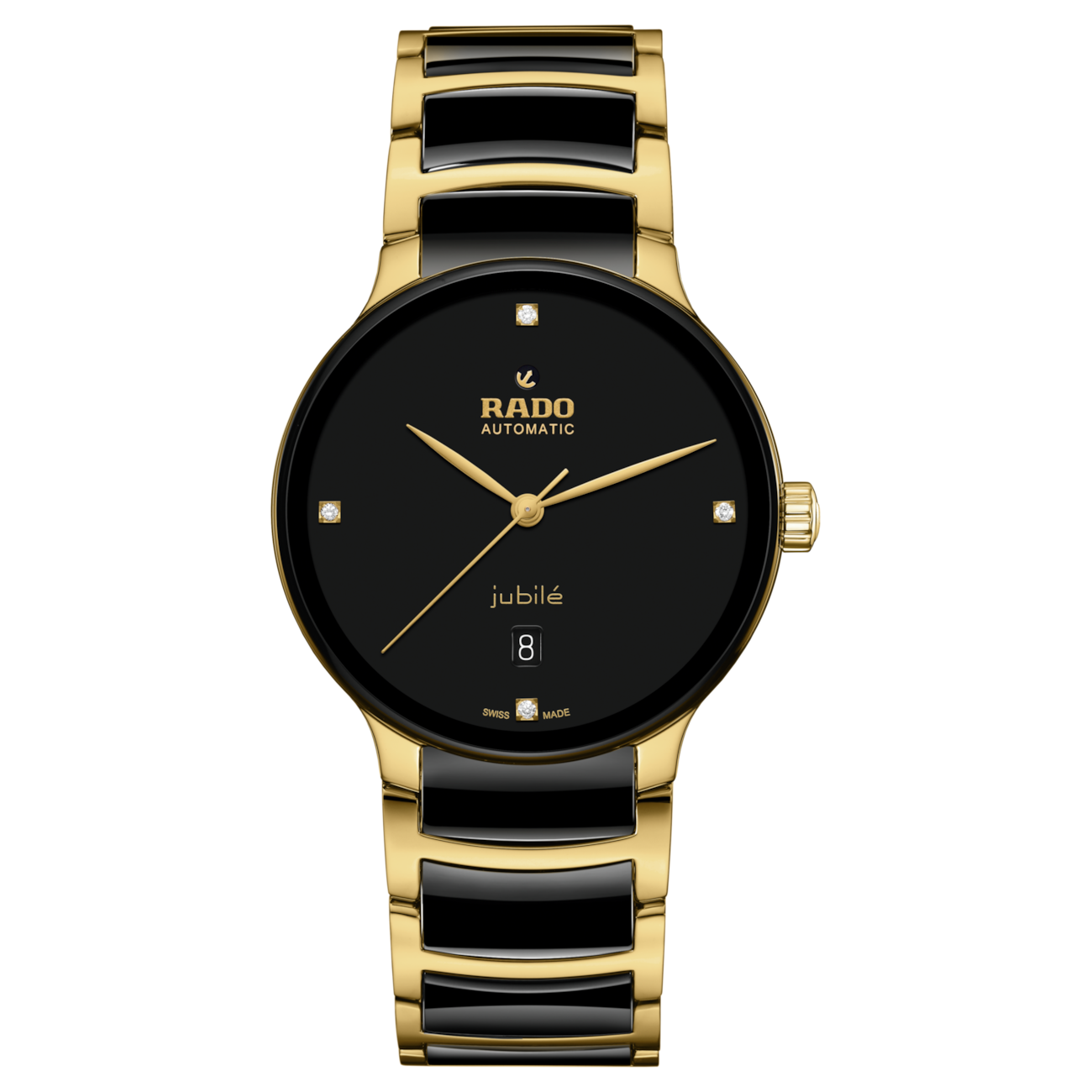 Rado Centrix Automatic Diamonds Black Dial Gold-Tone Watch R30008712