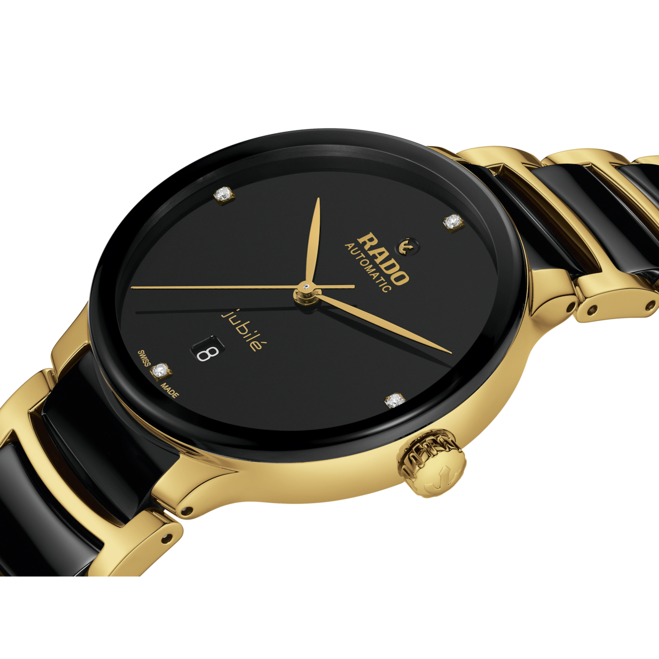 Rado Centrix Automatic Diamonds Black Dial Gold-Tone Watch R30008712