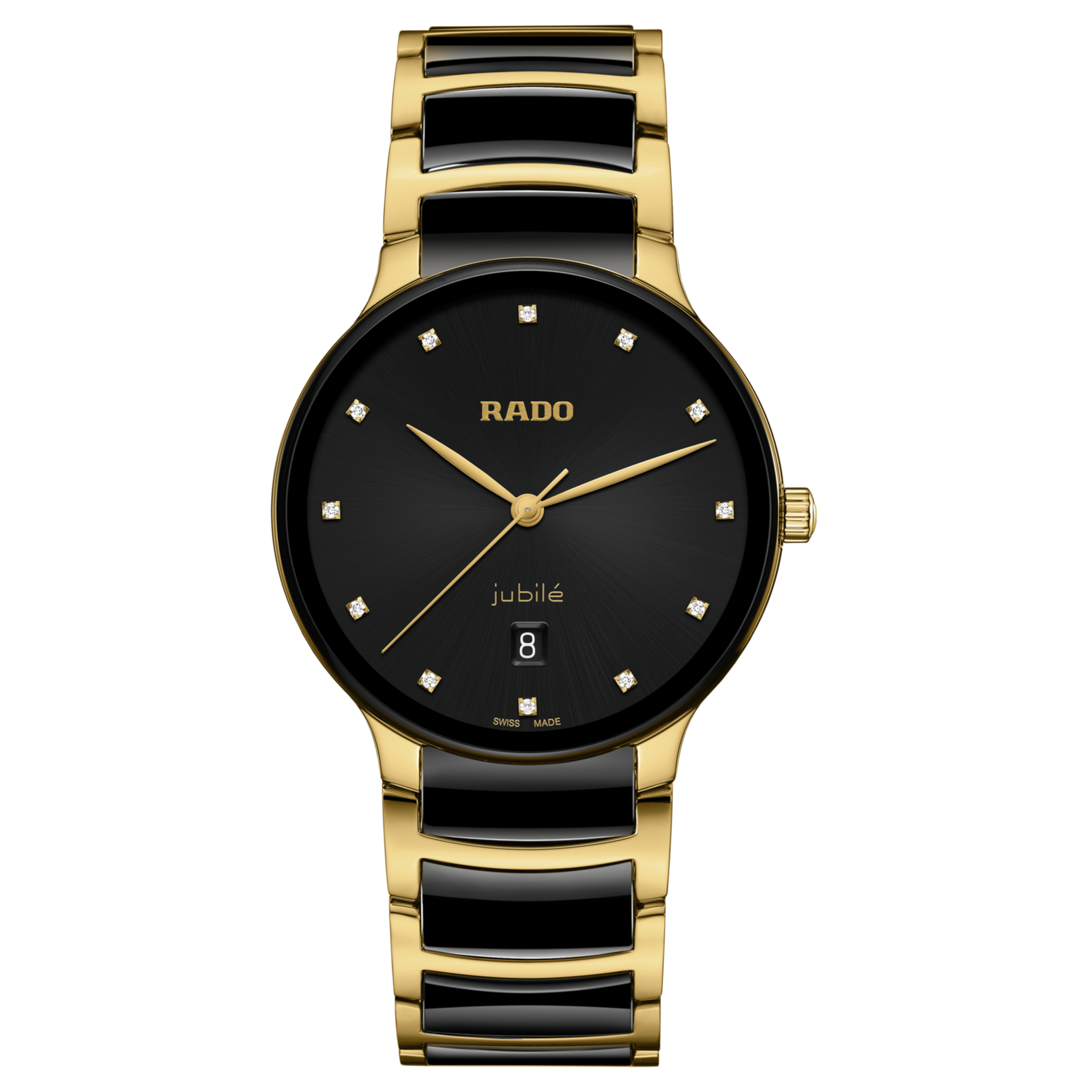 Rado Centrix Diamonds Black Dial Gold-Tone watch R30022742