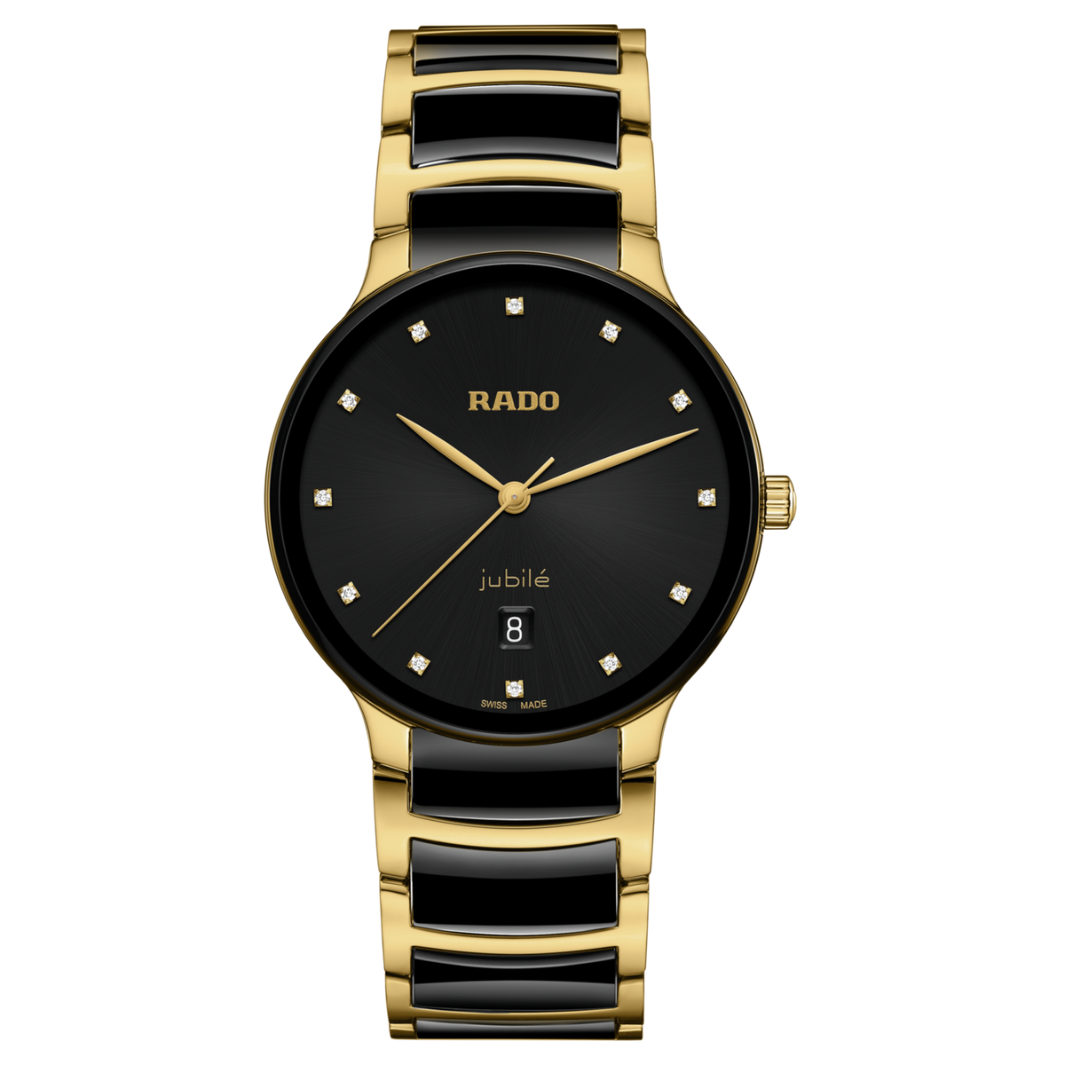 Rado Centrix Diamonds Black Dial Gold-Tone watch R30022742