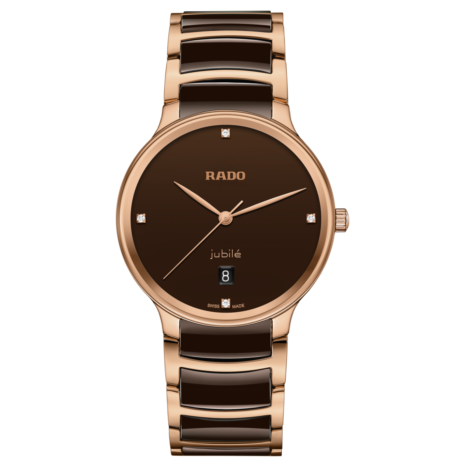 Rado Centrix Diamonds Brown Dial Stainless Steel Watch R30023712