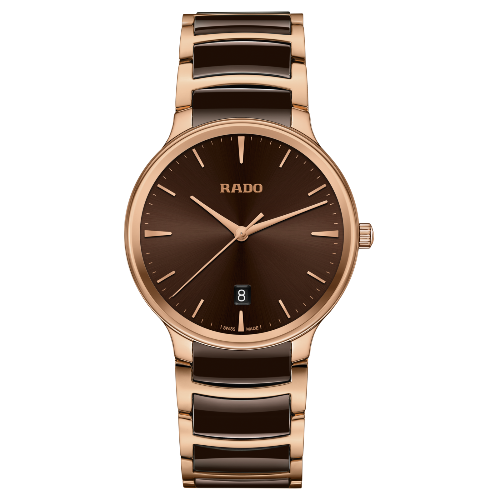 Rado Centrix Rose Gold-Brown Ceramic Men's Watch R30023302