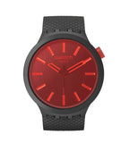 Swatch Big Bold Midnight Mode Black & Red Watch SB05B111