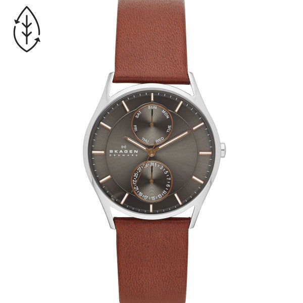 SKAGEN Brown Leather Quartz Men's Watch SKW6086