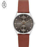 SKAGEN Brown Leather Quartz Men's Watch SKW6086