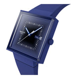 Swatch Squarely Blacklight Blue Watch SO34N700