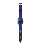 Swatch Squarely Blacklight Blue Watch SO34N700