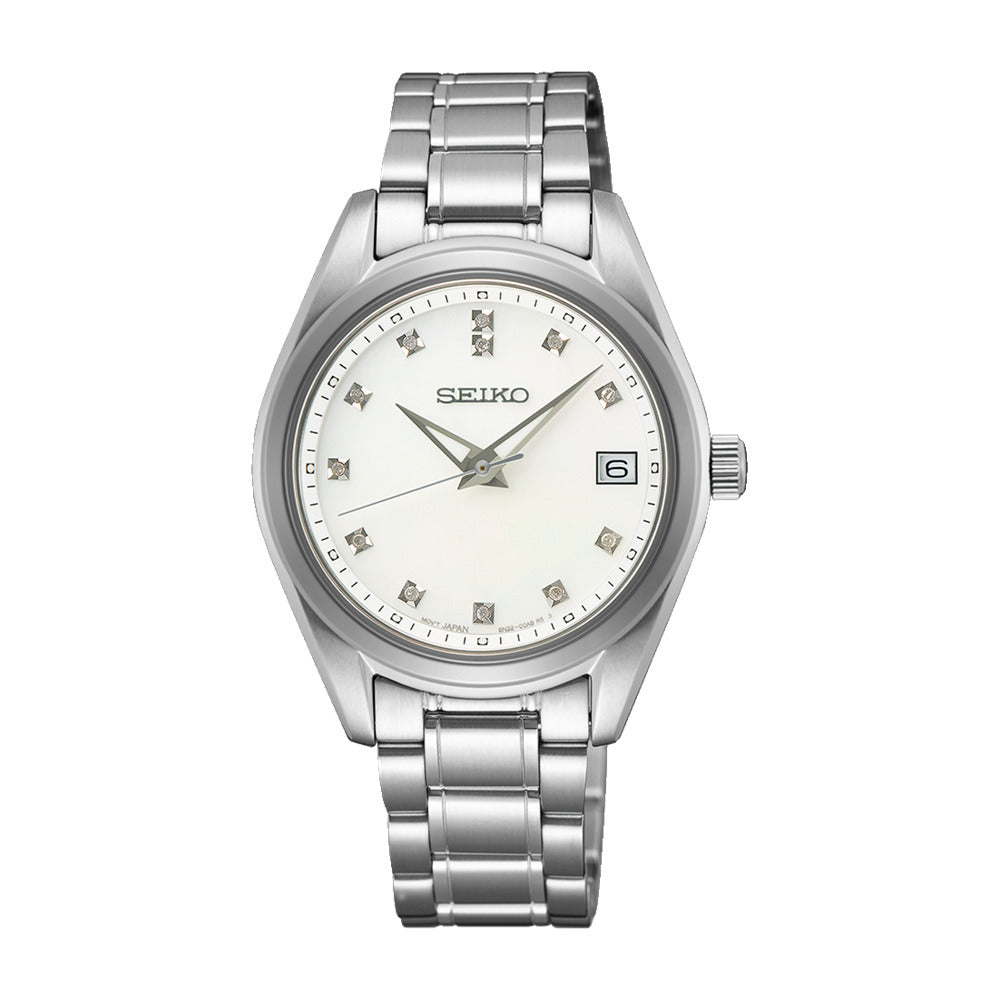 Seiko Quartz Mother of Pearl Dial Ladies Watch SUR579P1