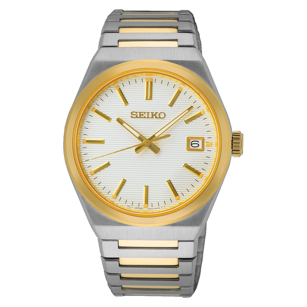 Seiko White Dial Two Tone Stainless Steel Band SUR558