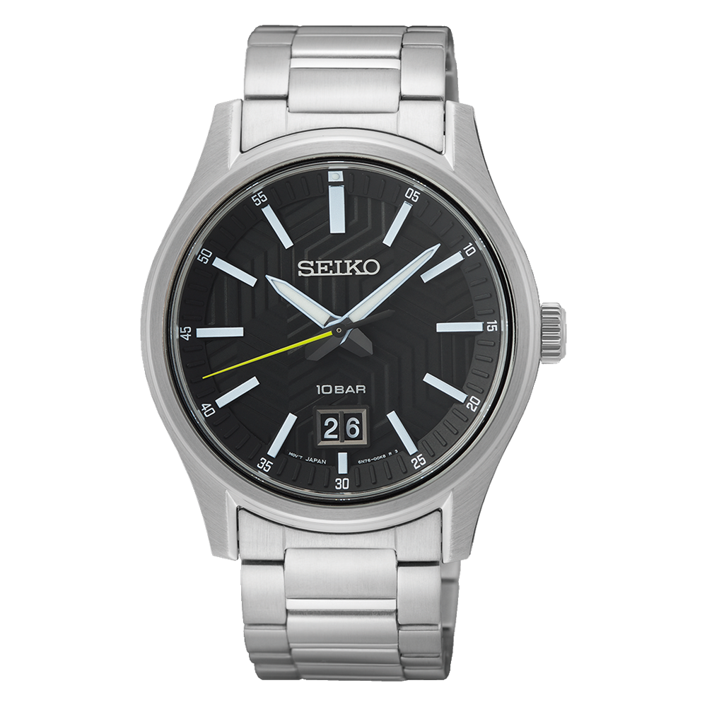 Seiko quartz Black Dial Men's Watch SUR535P1