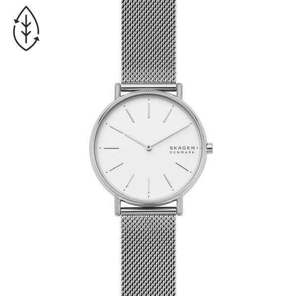 Skagen Men's Signatur Silver-tone Steel-mesh Watch SKW2785