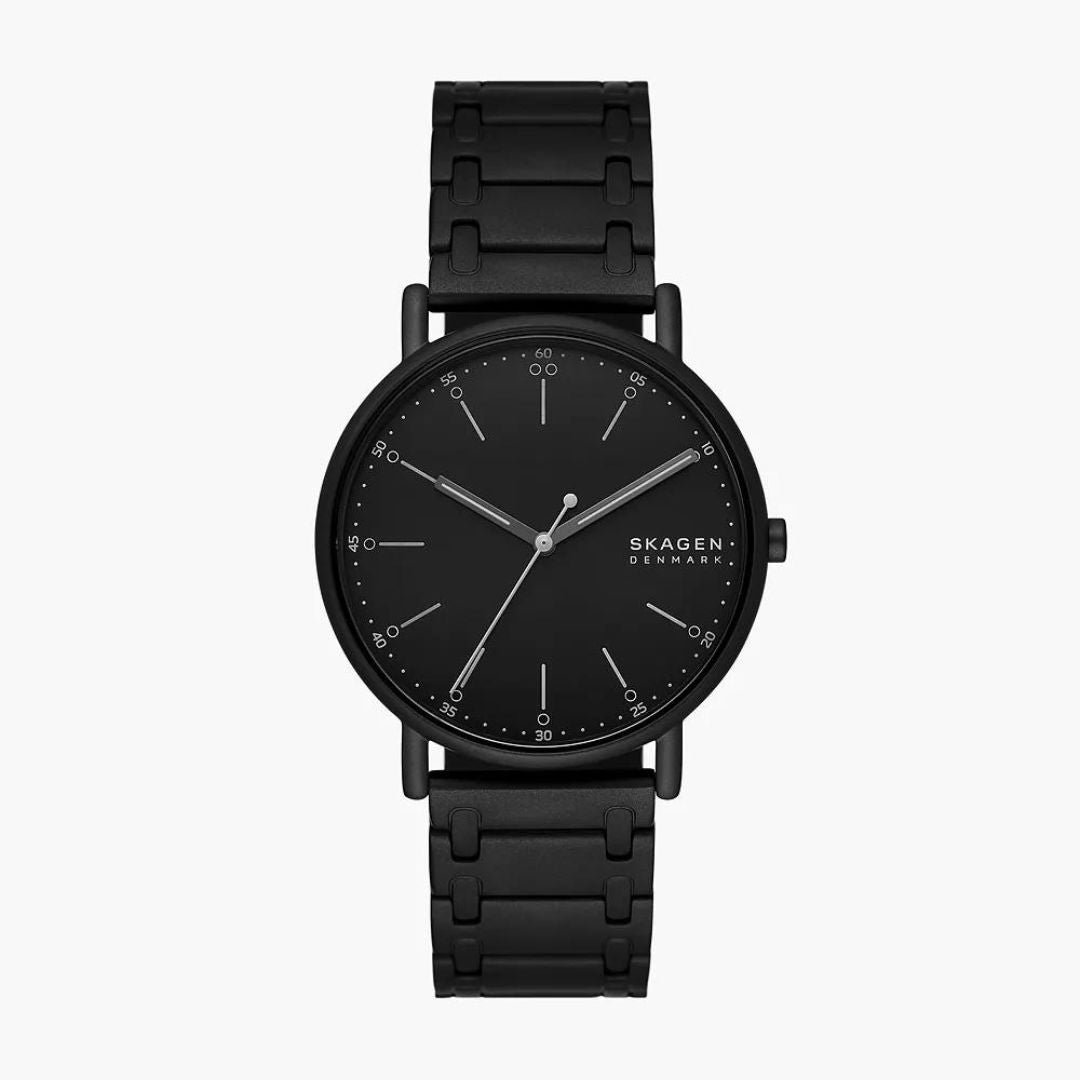 Skagen Signatur Three-Hand Midnight Stainless Steel Bracelet Watch SKW6914