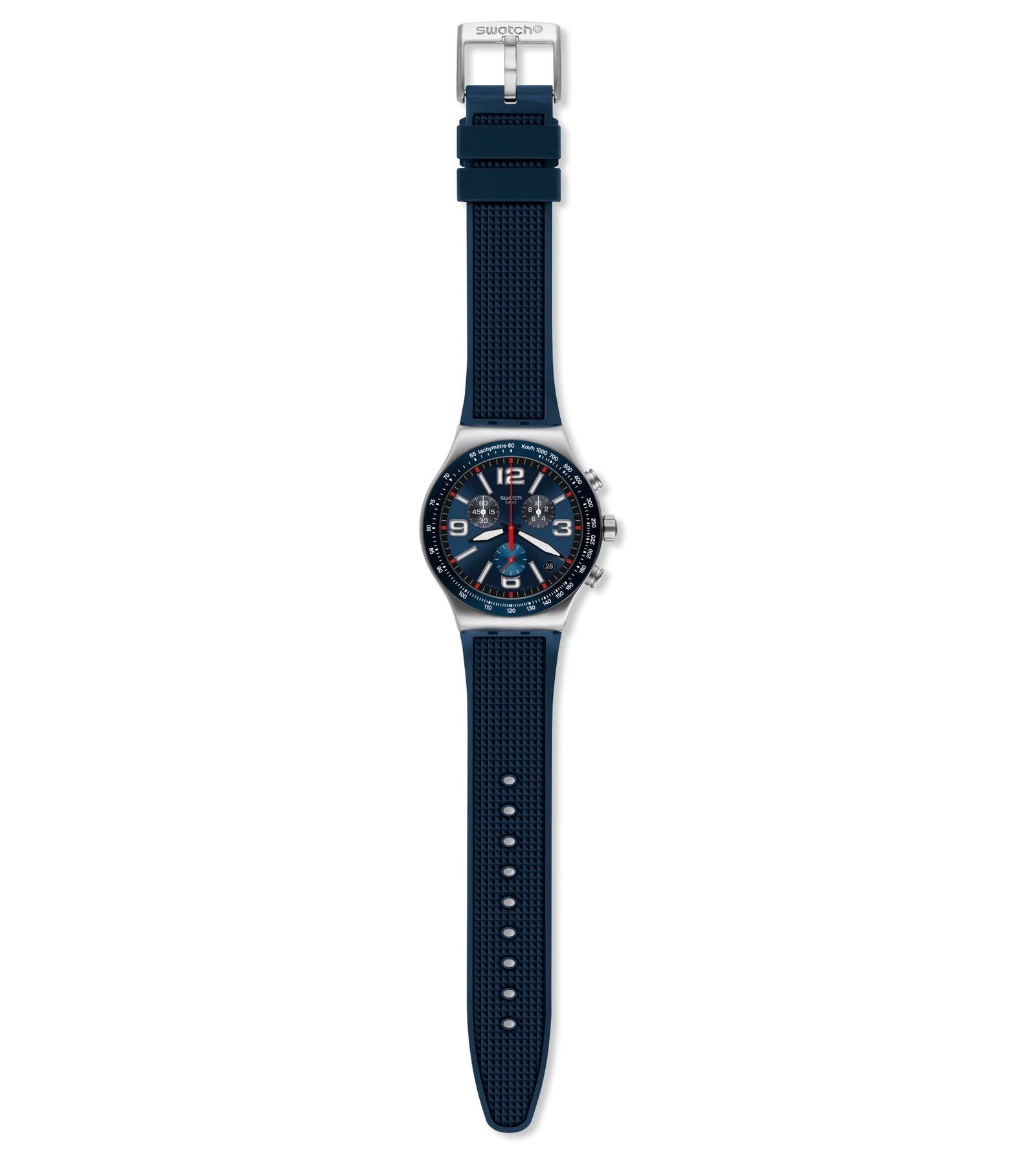 Swatch Casual Unisex Watch Blue Quartz Blue Grid YVS454