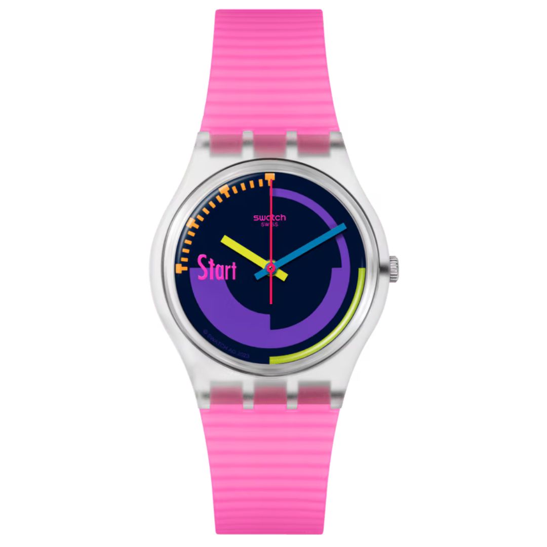 Swatch Neon Pink Podium Multi-coloured Dial Watch SO28K111