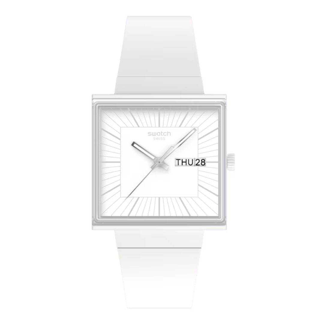 Swatch What If... Allwhite? -White Square Watch SO34W700