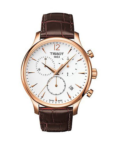 Tissot Tradition Chronograph Brown Leather Strap Watch T063.617.36.037.00