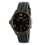 U-Boat Darkmoon Bronze PVD Black Dial Black Rubber Strap Quartz Mens Watch 9549