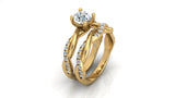 0.66 carat Diamond Twist Sidestone Accented Engagement Ring