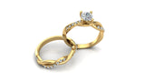 0.66 carat Diamond Twist Sidestone Accented Engagement Ring