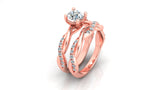 0.66 carat Diamond Twist Sidestone Accented Engagement Ring