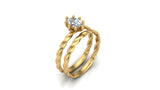 0.66 Carat Oval engagement ring with twisted band