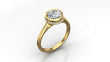 Bezel Oval Cut Lab Grown Diamond Engagement Ring