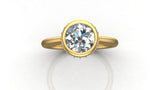 Bezel Oval Cut Lab Grown Diamond Engagement Ring