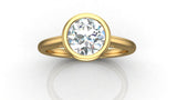 Floating Bezel Round Cut Diamond Engagement Ring