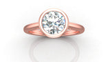 Floating Bezel Round Cut Diamond Engagement Ring